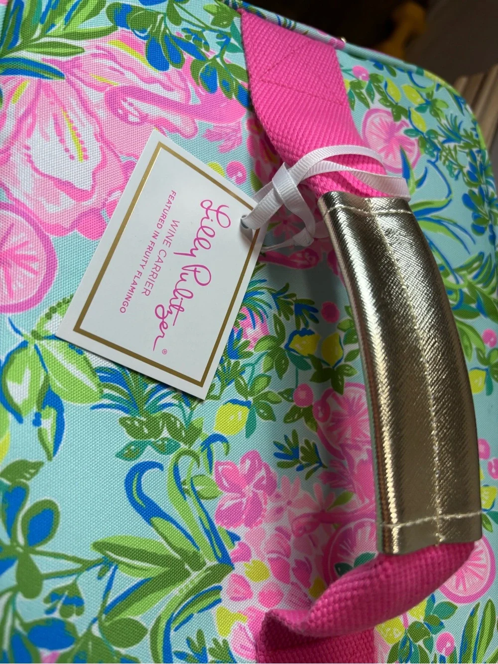 Lilly Pulitzer Turquoise & Pink Floral Insulated Cosmetic Bag